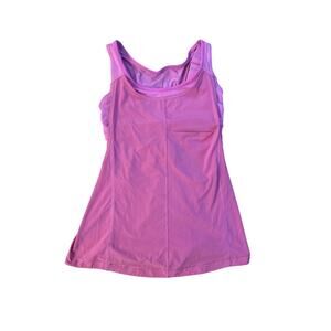 6 Lululemon Run: For Your Money Tank Layered Pow Pink Light Top Shelf Bra Yoga